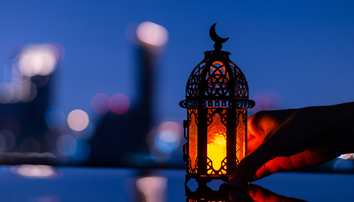 Muslim lantern lit during Ramadan