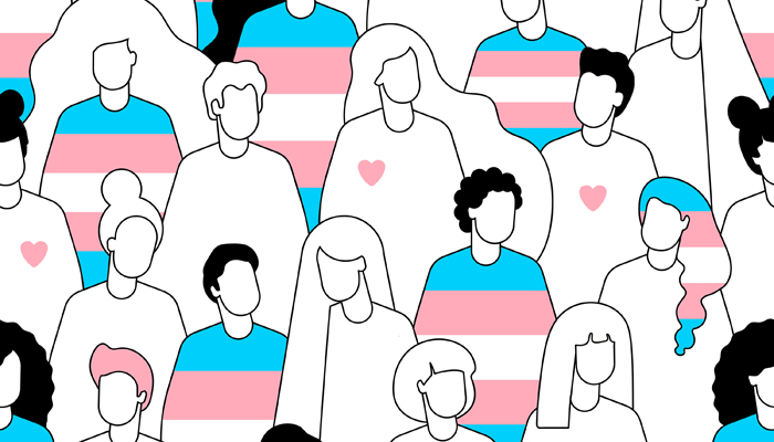 Group of gender diverse people recognizing International Transgender Day of Visibility