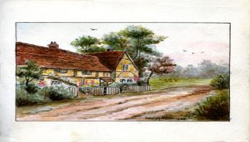 Red Deer Archives, K93; Autograph watercolour painting by Ethel White, 1908