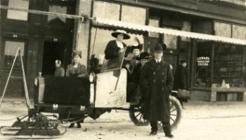 Red Deer Archives, P2693; Dr. DeLong and his Go Devil machine, 1919