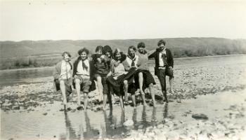 Red Deer Archives, P429; Children at the river, 192?