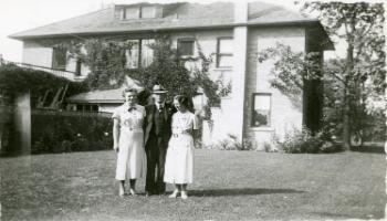 Red Deer Archives, P456; Dr. Richard Parsons with daughter Margo on left and second wife Annie, ca. 1940
