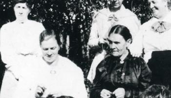 Red Deer Archives, P2590; Sewing Group of the Willowdale Branch of the Red Cross, 1916