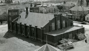 Photo of Red Deer Armoury building circa 1953