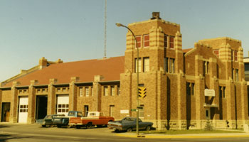 Colour photo of Red Deer Amoury building circa 1960s