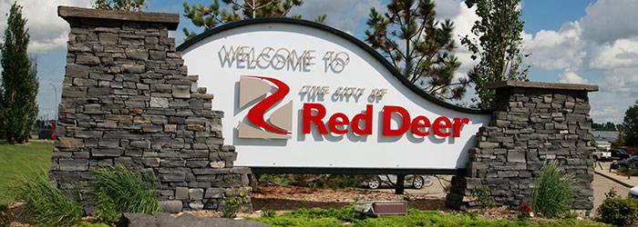 Welcome to Red Deer sign