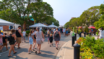 Festival event happening on Ross Street in downtown Red Deer, Alberta