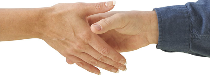 Two people shaking hands