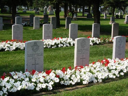 Cemetery with flowers