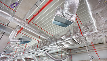 heating ducts in a commerical ceiling