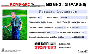 Missing person - Rosaire Levasseur