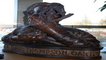 Bust sculpture of David Thompson.