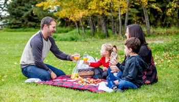 photo of a family enjoying a picnic