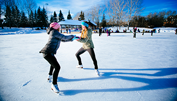 photo of 2 figure skaters at Bower Ponds