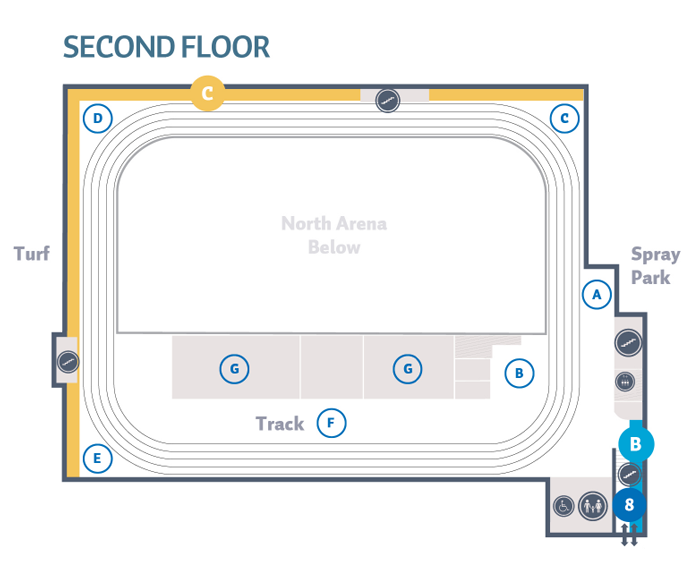 A map of the second floor of the Dawe