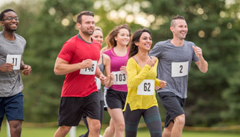 photo of a group of people running a race