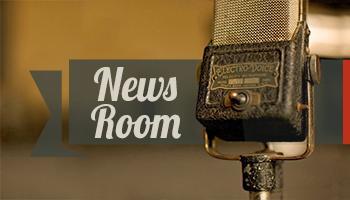 News room image with microphone